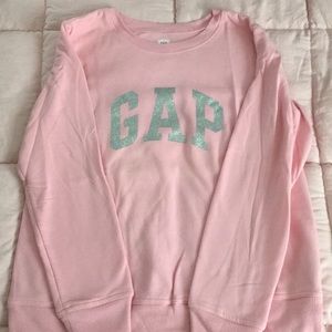 Pink glitter gap pull over sweatshirt size M